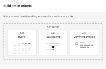 Screenshot of building a set of criteria in the FeedbackFruits tool